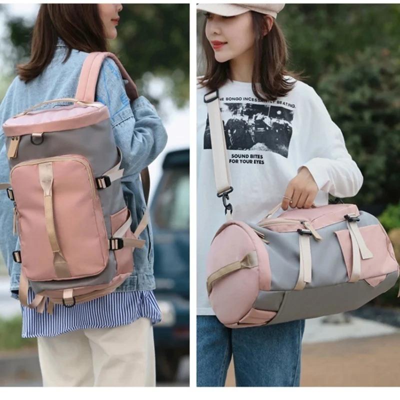 Reisetasche Große Kapazität Multifunktionaler Tragbarer Rucksack Runder Eimer Einzelner Schulterrucksack Sport Yoga Tasche