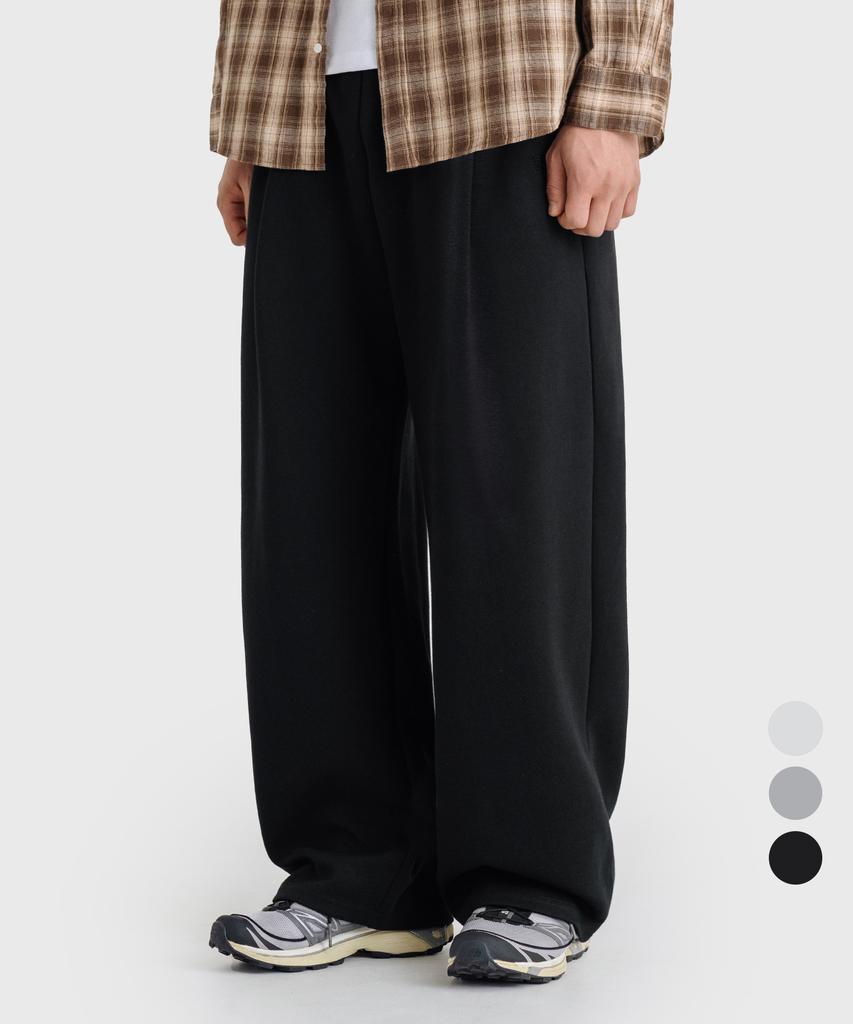 LEMAIN SECOND Deep One-Pleat Wide Daily Sweatpants_3 Colors (B Type)