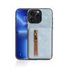 iPhone 17 Case with Denim Texture and Zipper Card Holder for Apple 16 Pro Max/15/14