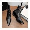 Designer Vintage Fashion Pointed Toe Women Ankle Boots Modern SHort Shoes Wedges Heel Party Ladies Pumps Zapatos Mujer