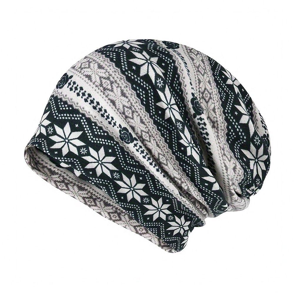 Plaid Print Pullover Hat Multifunctional Casual Hedging Cap fashion Turban Hats  Autumn and Winter