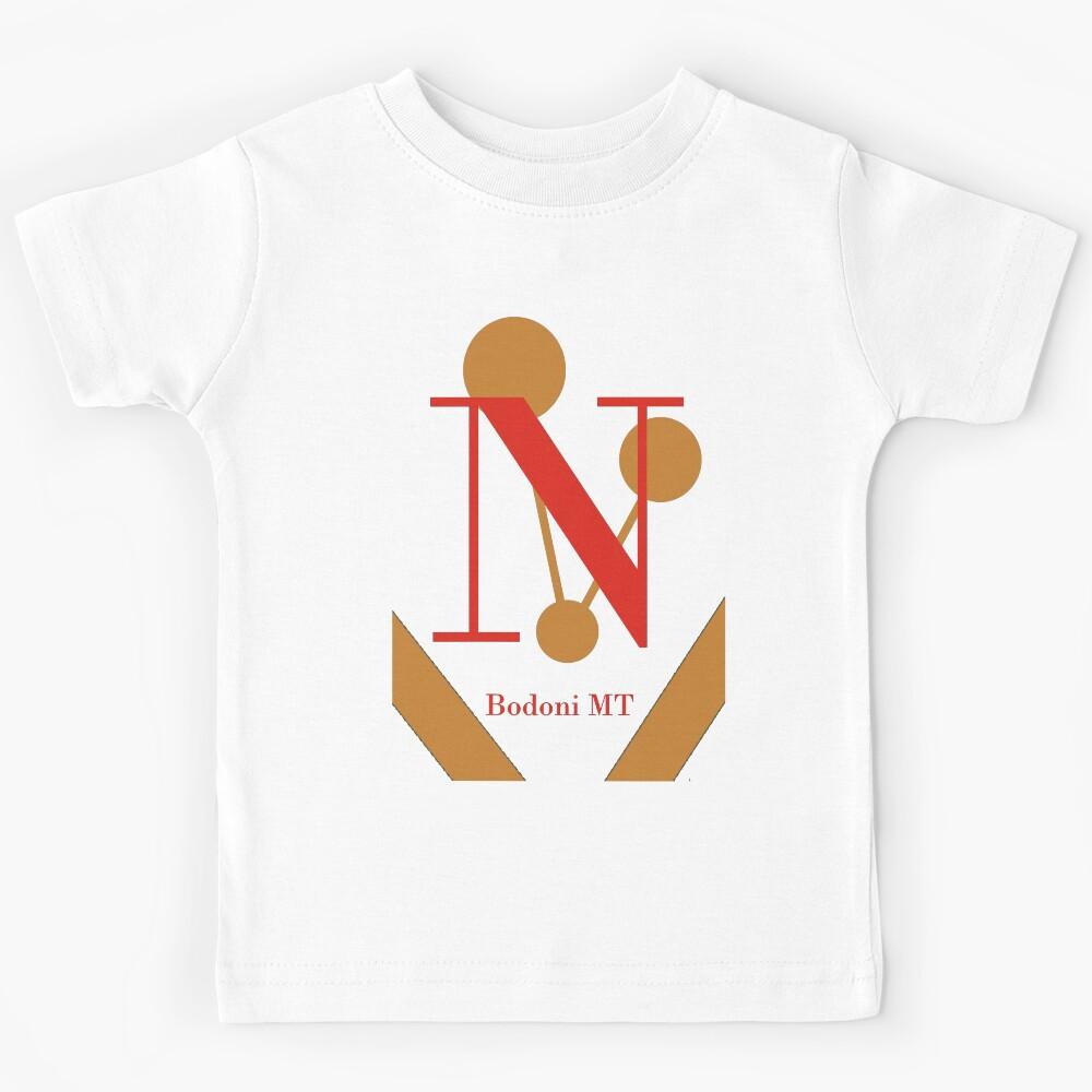 Bodoni Font Iconic Charactography - N Kids T-Shirt 120