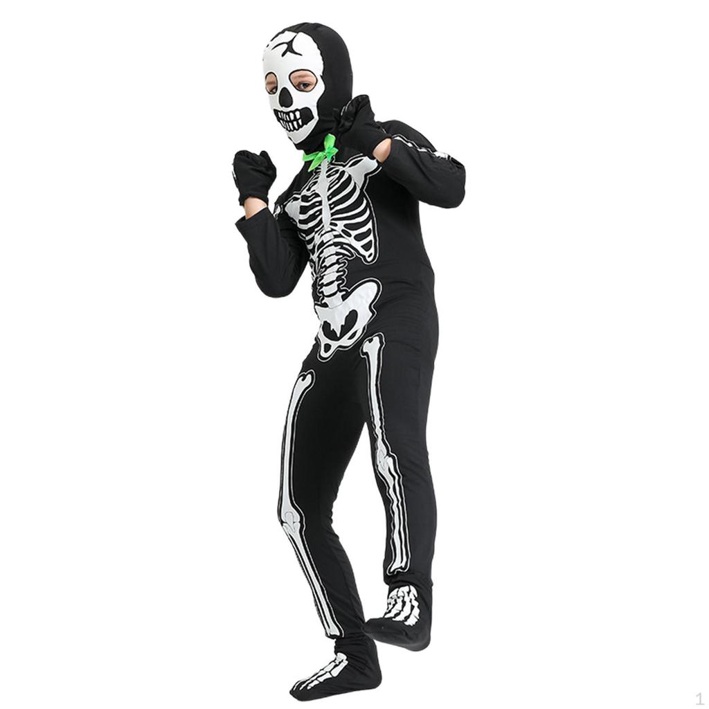 Halloween Skeleton Costume Set Clothing Cosplay Jumpsuit Scary Decoration Clothes for