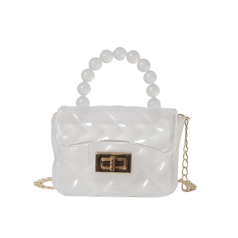 Women Handbag Faux Pearl Handle Golden Love Heart Detachable Metal Chain Mini Elegant Girl Single Shoulder Bag Purse Cute Wallet
