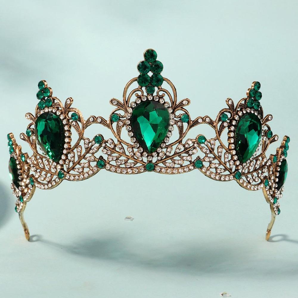 Shiny Princess Tiara Luxury Rhinestone Crown Elegant Baroque Crown  Bridal