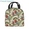 Large Lunch Bag Parrots On Branches Printed Insulated Lunch Box for Women and Men, Portable Lunch Box for Work Picnic Beach