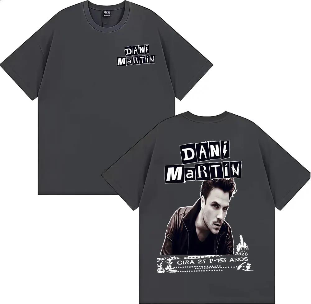 Dani Martin Gira 25 Ptos Jahre 2026 Tour T-Shirt Herren Harajuku Vintage Kurzarm T-Shirts Übergroßes Lockeres Baumwoll-T-Shirt
