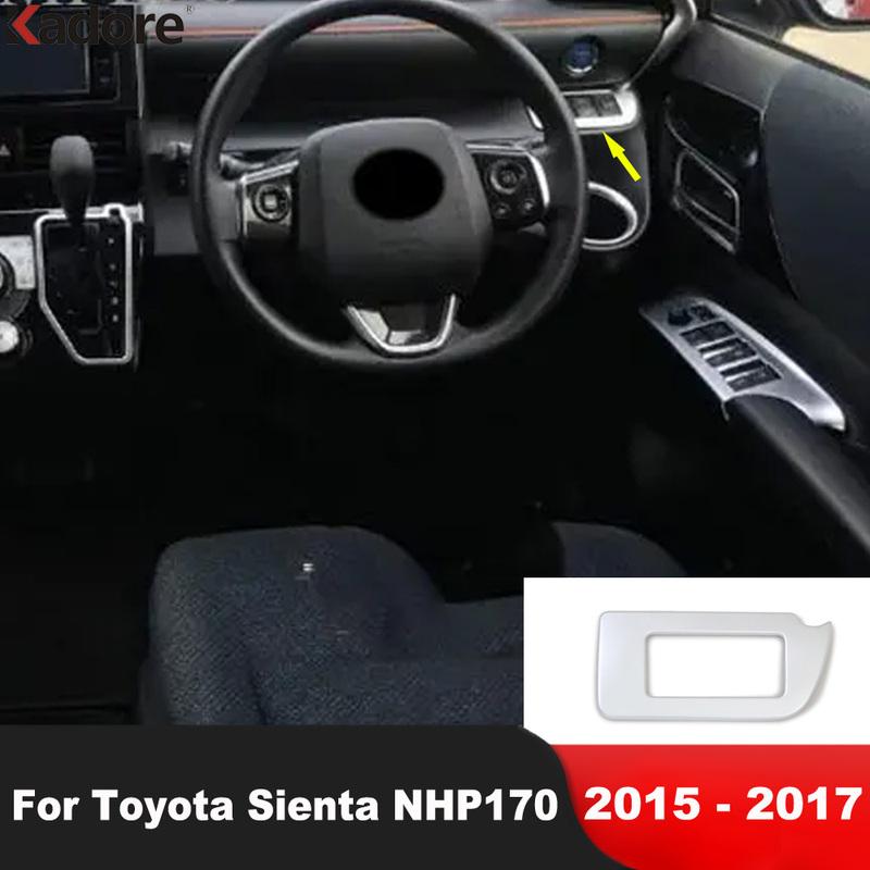 Car Head Light Lamp Switch Control Button Panel Cover Trim For Toyota Sienta NHP170 2015 2016 2017 Matte Interior Accessories