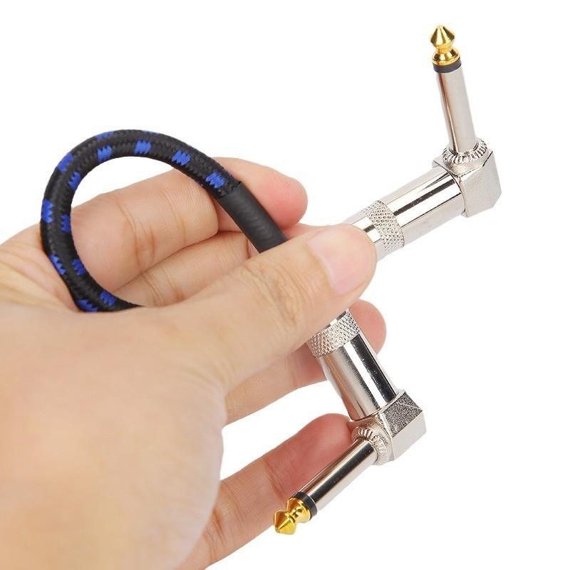 1/3Pcs Guitar Effect Pedal Patch Cable 6.35Mm Cord Low Noise Shielded Audio Cable Electric Guitar Color Braided Cable 15/30Cm
