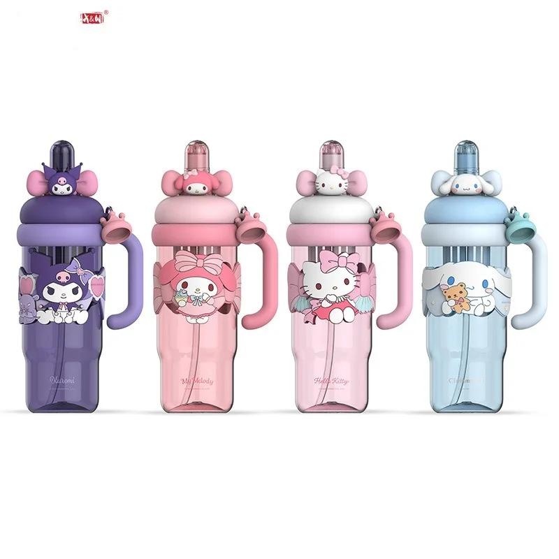 X&W 1200ml Large Capacity Drinking Cup with Straw Tea Separator Cartoon Pattern Cup Sleeve Juice Cup Seal Leakproof Space Cup