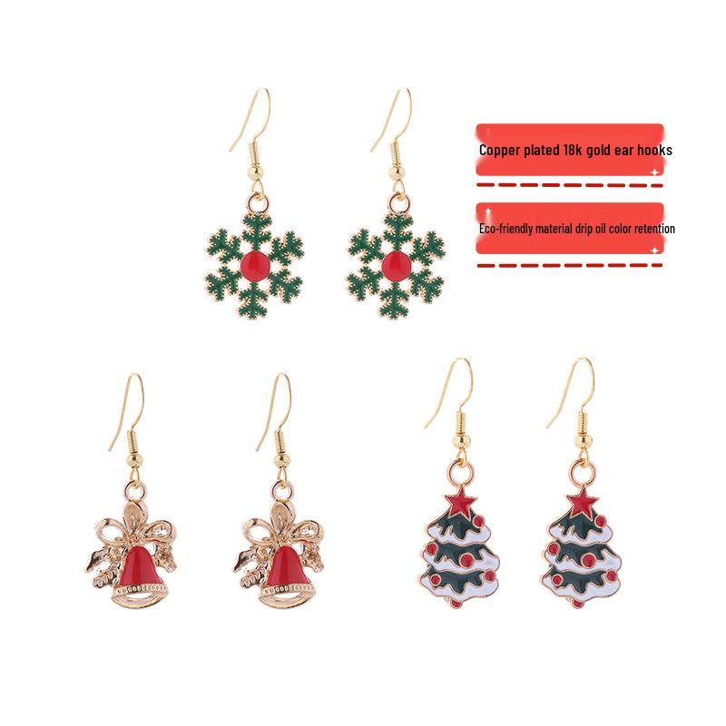 Christmas Earrings: Small Santa, Reindeer, Snowman Studs