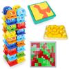 Puzzle pentru copii Joc de masă de interior Tangram Mieră de albine cu pătrate Elefant Turn Jucărie de birou