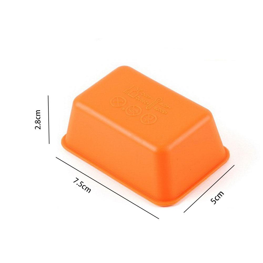10PCS Rectangular Silicone Cake Mold - Muffin, Brownie, Pudding & Soap Mold