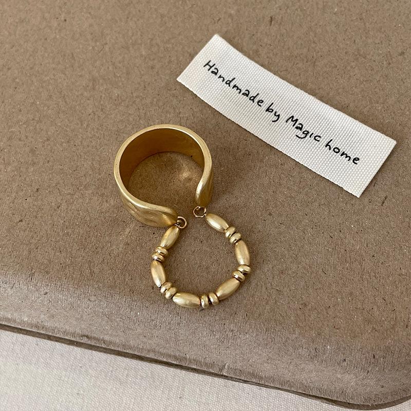 

Нишевый дизайн двухслойное матовое металлическое открытое кольцо женское преувеличенное индивидуальное изысканное модное универсальное кольцо