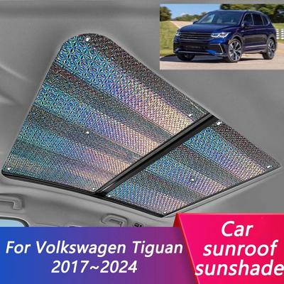 Osłona przeciwsłoneczna szyberdachu do Volkswagen VW Tiguan MK2 2017~2024 2024 Osłona przeciwsłoneczna samochodu Naklejki na okna Części Osłona przeciwsłoneczna samochodu