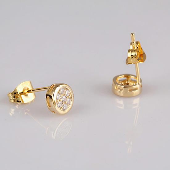 Lovely Round Zircon Ear Studs Women Girl Party Earrings Piercing Jewelry Charm