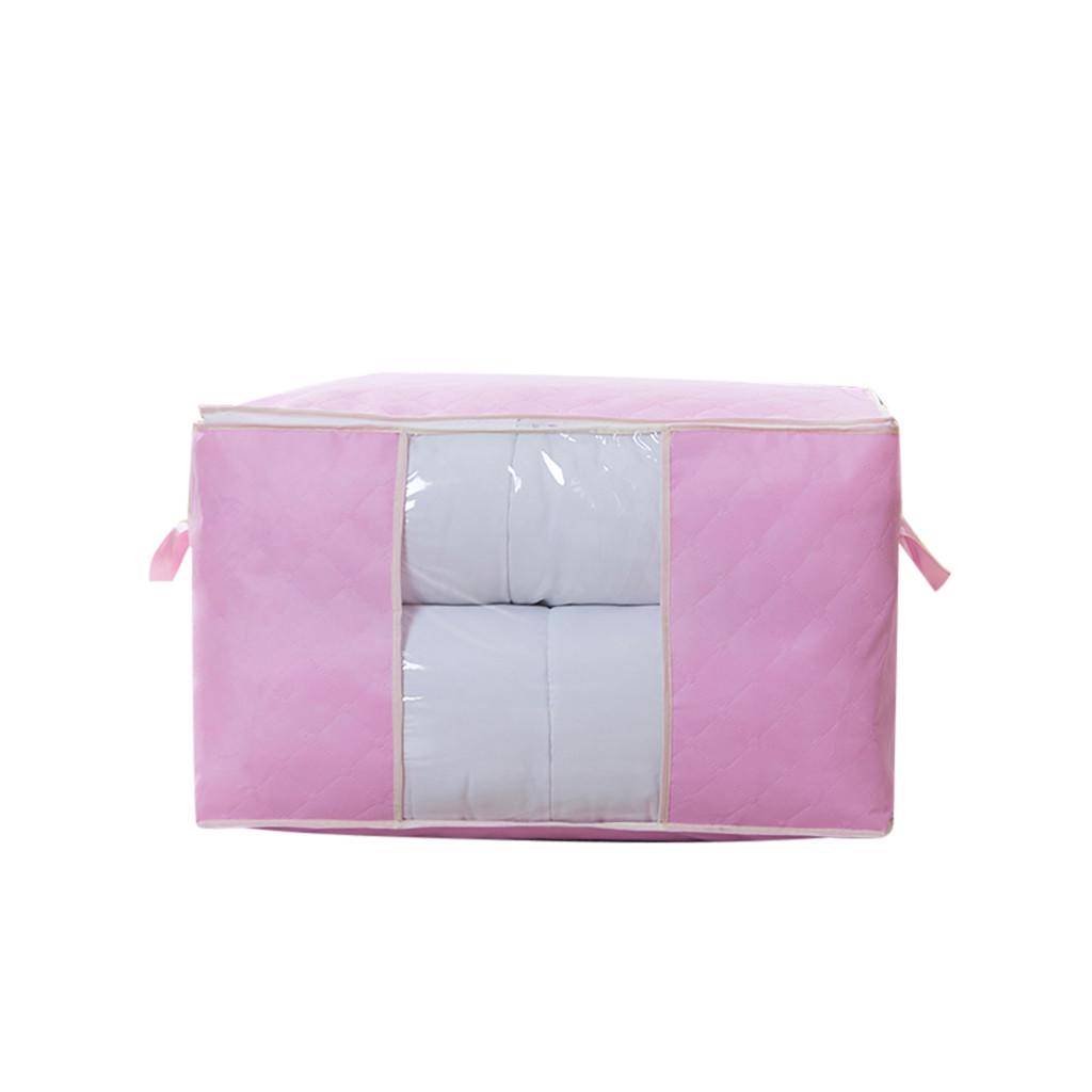 Foldable Large Non-woven Clothes Quilt Blanket Zipper Storage Bag Organizer Box