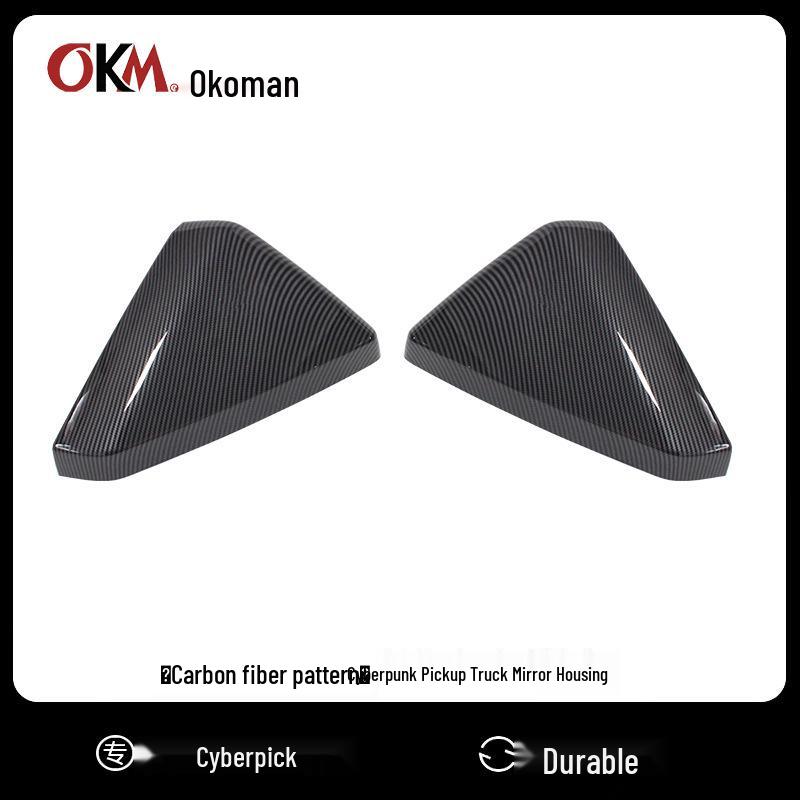 Tesla Cybertruck Rearview Mirror Cover for Pickup Trucks Glossy Black