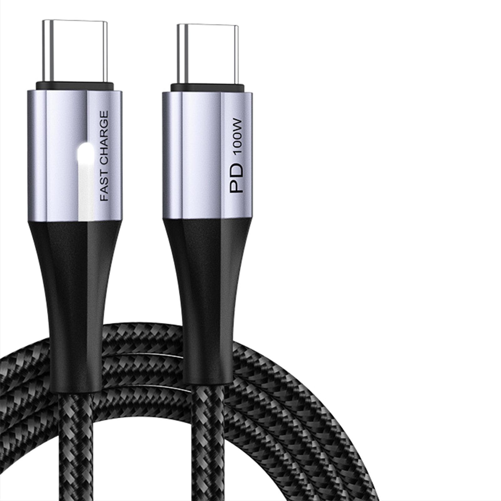 

Зарядный кабель Type C со светодиодным чипом-маркером 100 Вт Высокоскоростной удлинительный кабель USB C на TypeC для телефона15 сотового телефона планшета 25CM