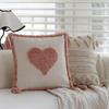 Ins Pink Tufted Pillow Girly Heart Pillow Case Living Room Sofa Bed Cushion Hotel Bay Window Soft Decoration