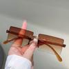 Rimless Rectangle Sunglasses Men New Fashion Gradient Outdoor Shades Women Trendy Simple Beach Vacation Decor Sun Glasses