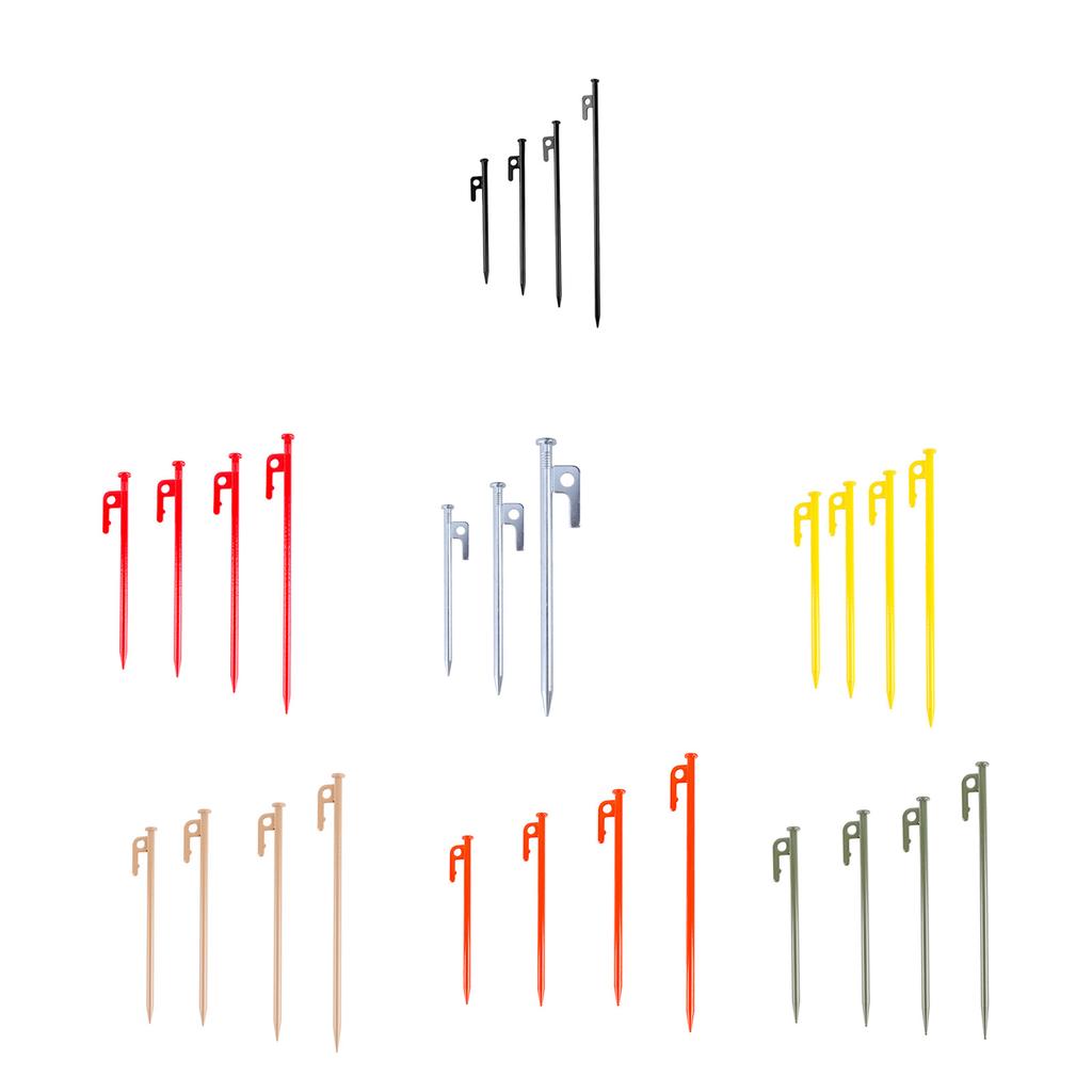 4 Pcs Heavy Duty Tent Peg Durable Camping Peg Lengthen Steel Tent Stakes Outdoor Ground Anchors Adjustable Ground Nails