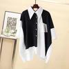 Women's Men's Summer Korean Version of The Loose Design Casual Suit Short-sleeved Shirt Handsome Overalls Two-piece Suit