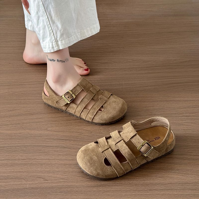 Spring and summer new bag head women's shoes breathable sandals soft sole retro versatile hole shoes women