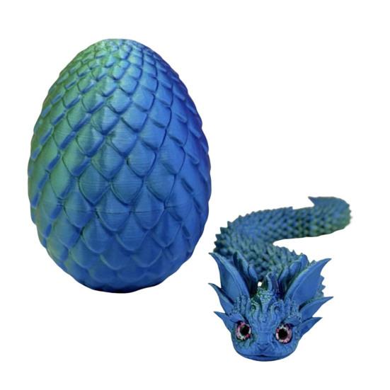 

3D-печатная фигурка змеиного яйца с подвижными суставами, фигурка змеиной скорлупы, игрушка-непоседа, змеиное яйцо с шарнирной змеей внутри, настольное украшение