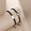 Natural Moonstone Obsidian Bracelet Unique Design Cat Charm Bangle Handwoven Wrist Link Chain Party Accessories for Girl