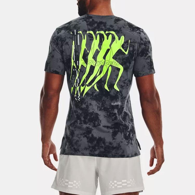Under Armour Anywhere Camo Print Short Sleeve T-Shirt Men Tops Peach Grey 1377852-012