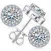 Orecchini Rotondi in Argento 925 con Moissanite da 0,1-4 Carati Fidanzamento Matrimonio Quotidiano Festa Viaggio Gioielli Regalo di Natale Per Donne