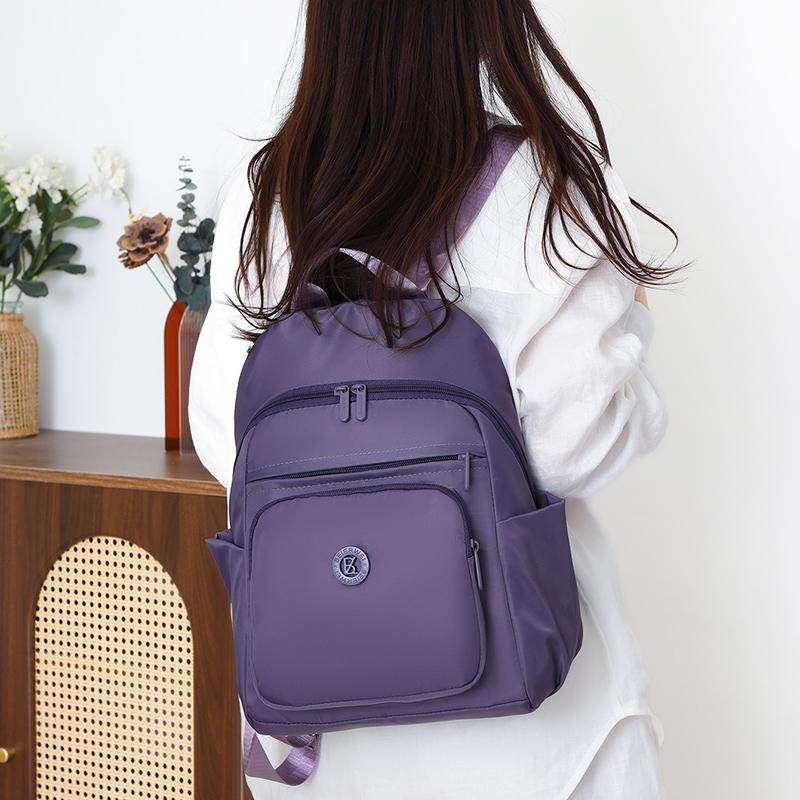 Women's Nylon Backpack with Multiple Pockets Lightweight Waterproof Daypack for Travel Daily