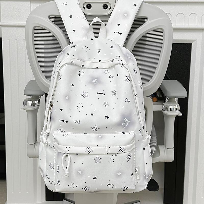 Schoolbag, Korean Style Instagram Cartoon Star Backpack for Women, Large Capacity, Lightweight Versatile Student School Bag, Casual Travel Backpack
