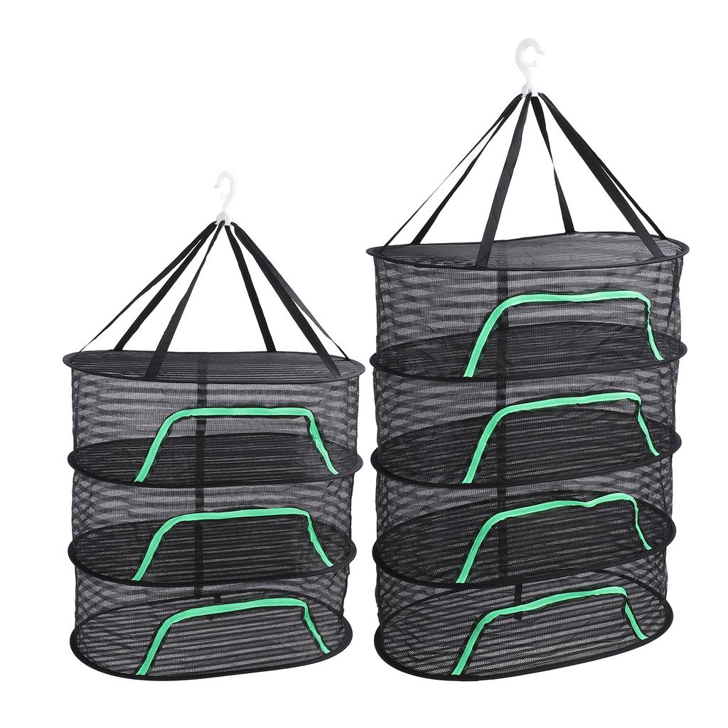 Hanging Drying Mesh with Zipper Breathable Polyester Foldable Hanging Mesh Drying Rack for Fish Vege
