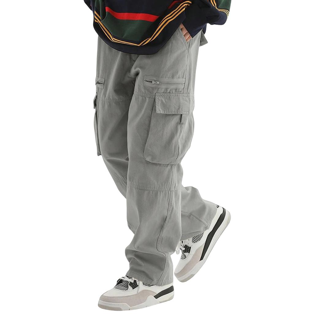 Pánská kombinéza se stahovací šňůrkou Ležérní kalhoty s více kapsami Turistické kalhoty Bavlněné keprové kalhoty