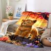 1pc Lion, Fantasy Landscape Blanket Lightweight Flannel Blanket Throw Blanket For Sofa, Bed, Travel, Camping, Livingroom, Couch, Chair, And Bed yy2509