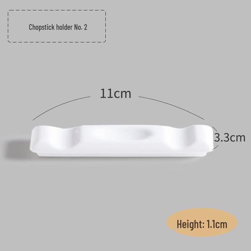 White Ceramic Chopstick & Spoon Rest