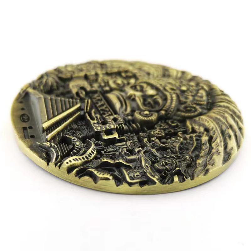 Unique 80Mm Mayan Aztec Calendar Art Prophecy Culture Challenge Coin Fidget  Stress Relievers For Adults Anxiety Gift Collection