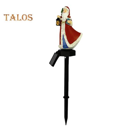 Santa Claus Solar Lights Resin Santa Figurine Waterproof Christmas Stake Light Outdoor Decor Statue Landscape LED Light for Home Yard Lawn