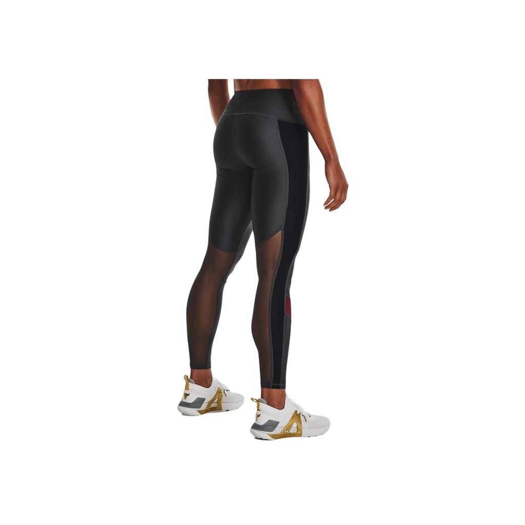 Under Armour Mid Rise Training Compression Fitness Pants Women Bottoms Gray 1369258-010