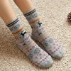 5-piece Set of Cream Nordic Christmas Thick Socks R288