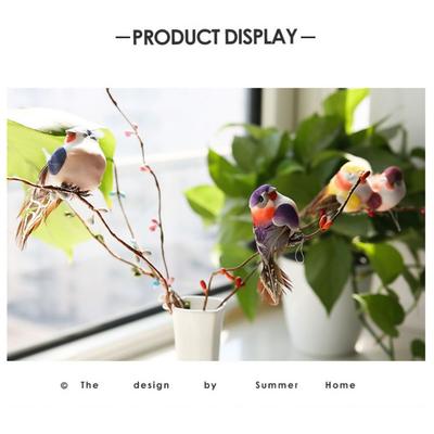 6PCS Mixed Color Artificial Birds DIY Accessories Foam Faux Foam Animal Handicraft Simulation Birds Models Home Decoration