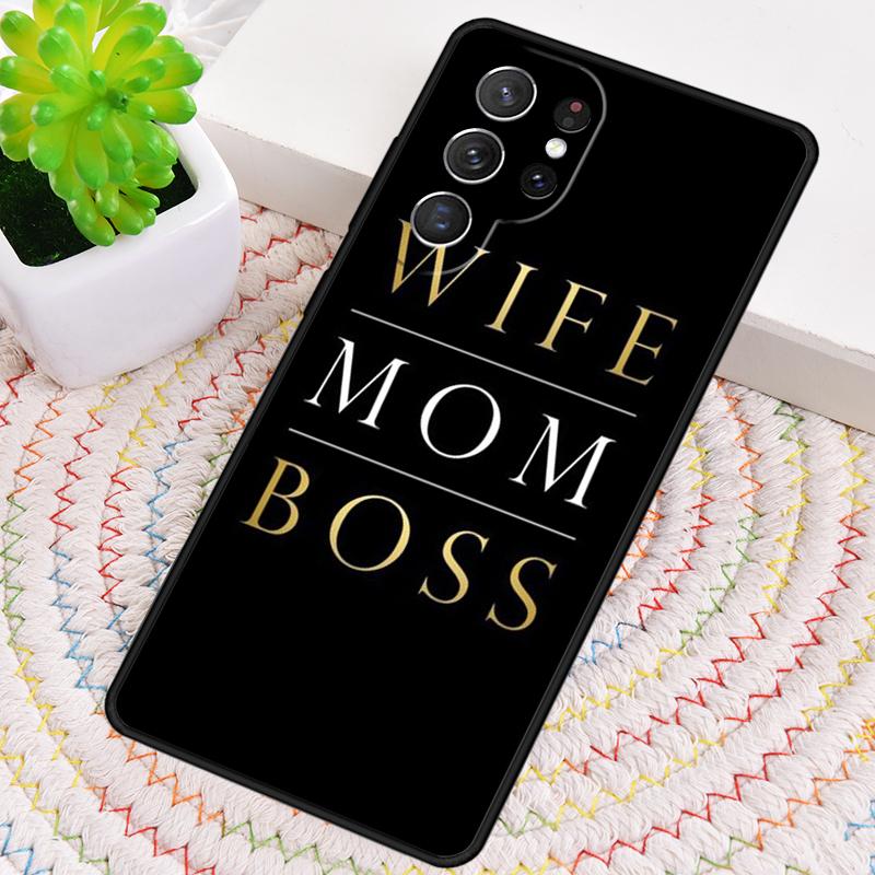 

Wife Mom Boss Quotes soft TPU Phone Case For Samsung Galaxy note 10 pro S26 S25 S24 S23 S22 Ultra Plus S21 FE S20 Cover Galaxy S21+ 5G