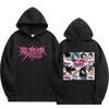 Stray Kids Pink Y2K Member Grid Hoodie, Front Pink Glitter Members Photo Grid with Names & Rock‑Star Logo, Oversized K‑Pop Fan Pullover