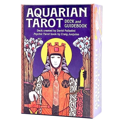 I.I.J Aquarian Tarot Book Set, 78-Card Aquarian Tarot Deck & Guidebook, Tarot Reading with Japanese Instructions, Authentic Product