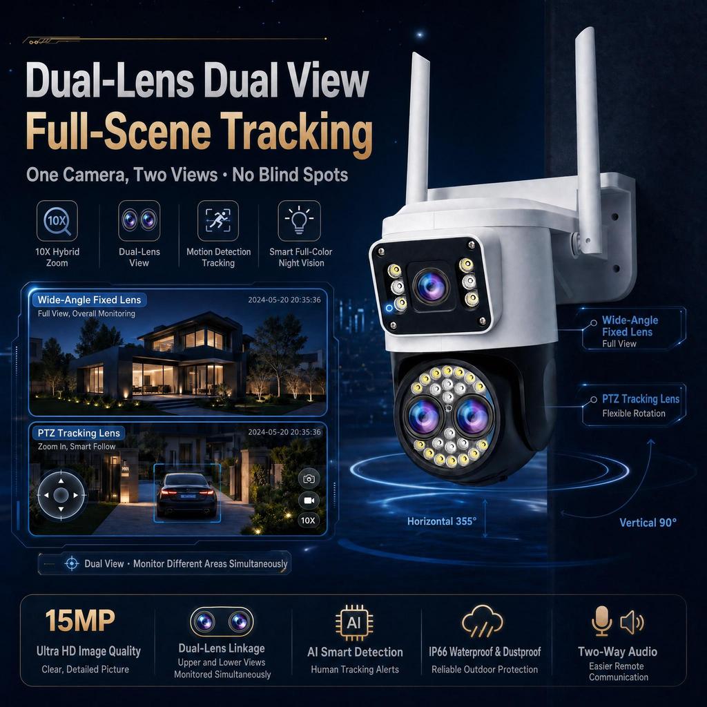 YOOSEE Ai APP Sicherheitskamera Wifi PTZ Kabellos Außen CCTV Kamera HD 15MP 10X ZOOM Automatische Verfolgung Zwei-Wege-Gespräche Farb-Nachtsicht