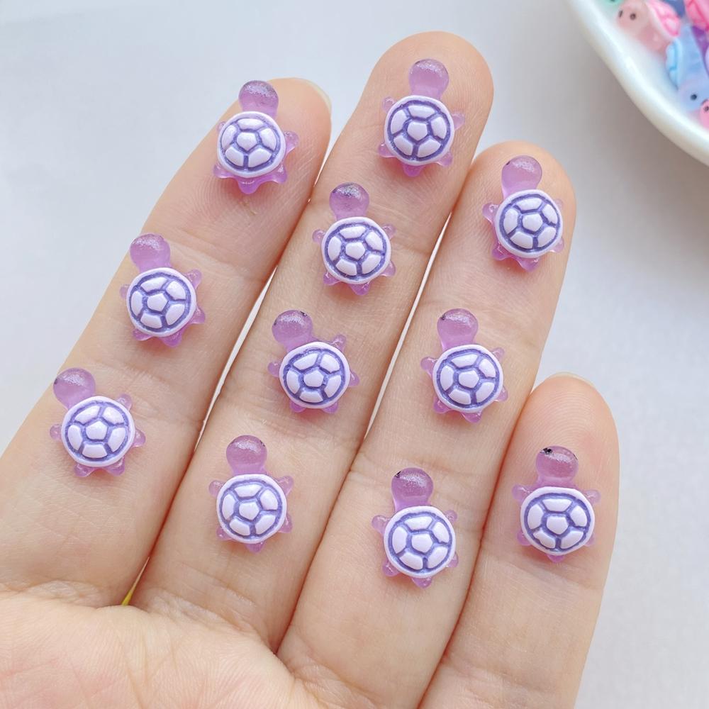 30 Pcs Cute Mini Colorful Turtle Flat Back Resin Cabochons Scrapbooking DIY Jewelry Hairpin Craft Decoration Accessorie