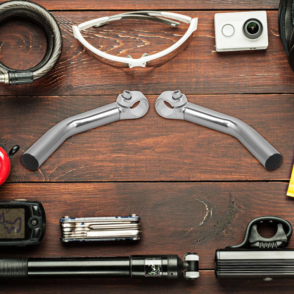 1 pereche din aliaj de aluminiu Mountain Bike Road Bicicletă Ghidon Bar Capat Argintiu