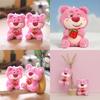 Adorable Pink Strawberry Bear Plush Keychain Soft And Cute Toy For Bag Or Purse Decoration